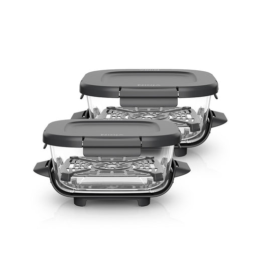 2 Contenedores de cristal CleanCrisp Ninja CRISPi (1.4 L) con tapa Snap-Lock