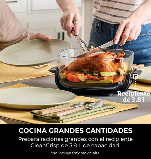 Contenedor de cristal CleanCrisp Ninja CRISPi (3.8 L) con tapa Snap-Lock
