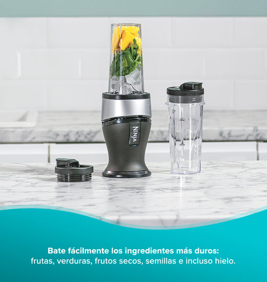 Licuadora Individual Ninja Plus 700W, bate facilmente, ingredientes duros, frutas, verduras, frutos secos, semillas, hielo