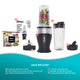 Licuadora Individual Ninja Plus 700W, base de morot de 700w, 2 vasos individuales 470 ml, tapas con boquilla