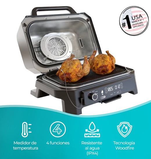 Parrilla eléctrica con Ahumador Ninja Woodfire Pro XL