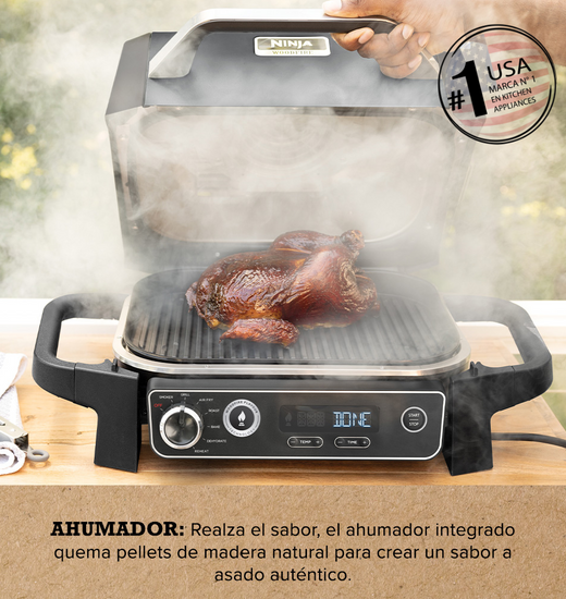 Parrilla eléctrica con Ahumador Ninja Woodfire