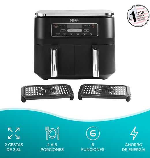 Freidora de Aire doble Ninja 6 en 1 de 7.6L