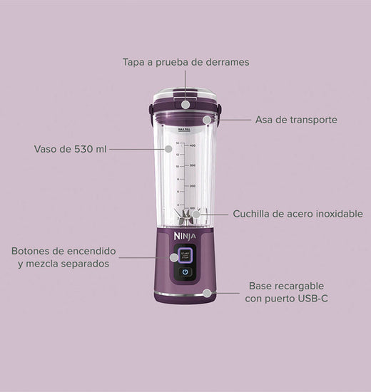 Licuadora Individual inalámbrica Ninja Blast Passion Fruit
