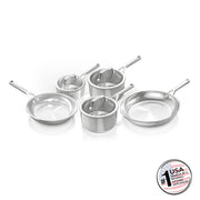 Batería de Cocina 5 Piezas Acero Inoxidable Ninja EverClad