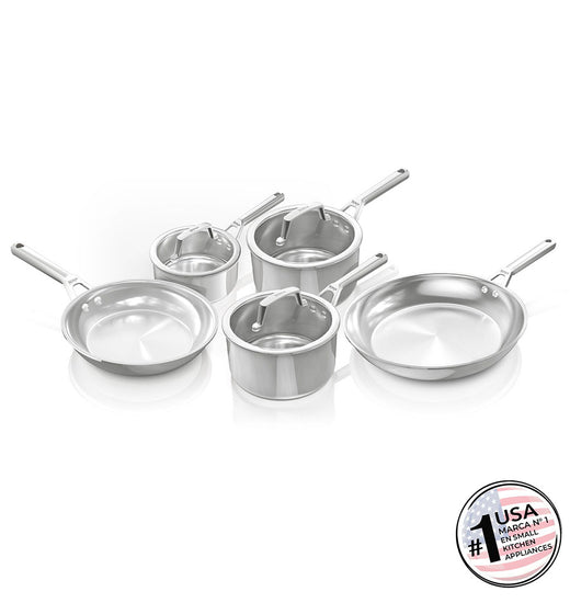 Batería de Cocina 5 Piezas Acero Inoxidable Ninja EverClad