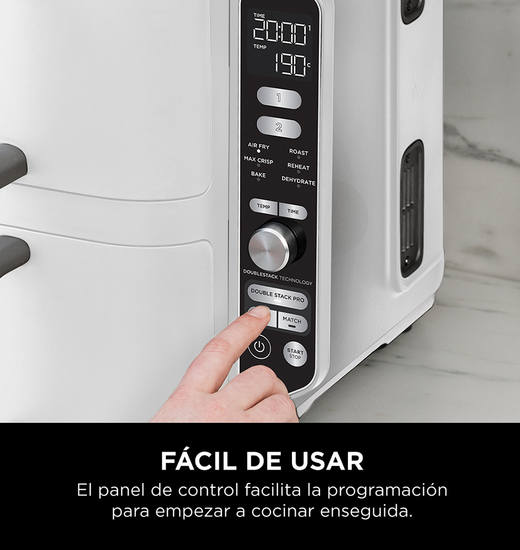 Freidora de Aire Vertical Double Stack XL 9.5L Blanca Ninja