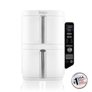 Freidora de Aire Vertical Double Stack XL 9.5L Blanca Ninja