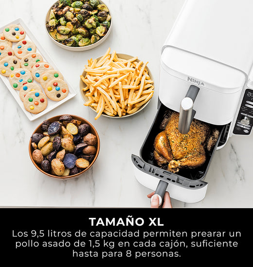 Freidora de Aire Vertical Double Stack XL 9.5L Blanca Ninja
