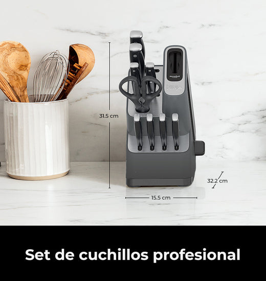 Box Set Cuchillos Foodi Neverdull Con Base Afiladora 10 Piezas Ninja