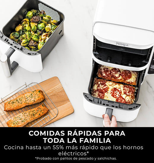 Freidora de Aire Vertical Double Stack XL 9.5L Blanca Ninja