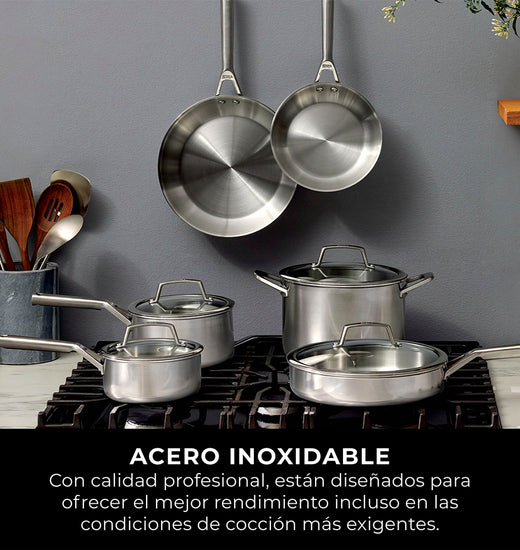 Set de 2 Sartenes de Acero Inoxidable Ninja EverClad (24 cm y 28 cm)