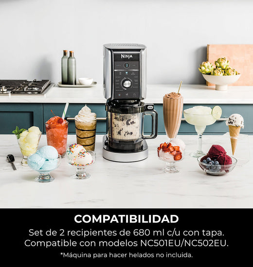 2 Recipientes libres de BPA con tapa CREAMi Deluxe Ninja