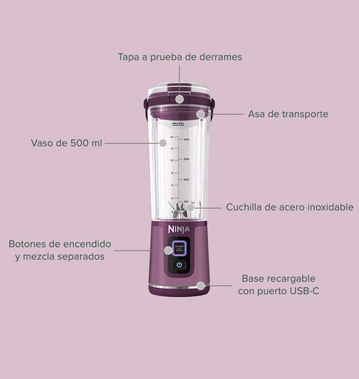Licuadora Individual inalámbrica Ninja Blast Passion Fruit