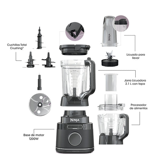 Licuadora y Procesadora 3 en 1 Detect Power Pro Blendsense Ninja