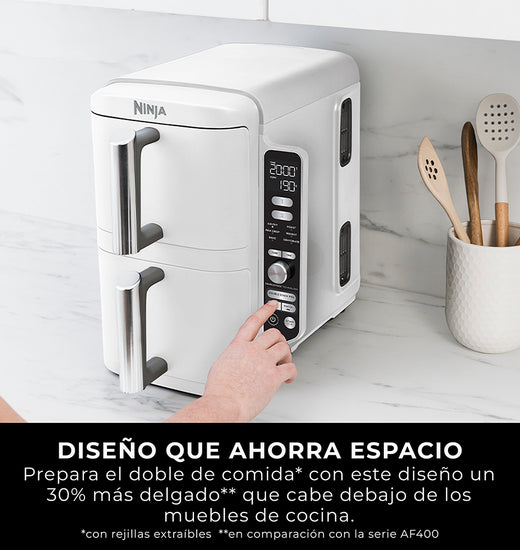 Freidora de Aire Vertical Double Stack XL 9.5L Blanca Ninja