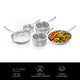 Batería de Cocina 5 Piezas Acero Inoxidable Ninja EverClad