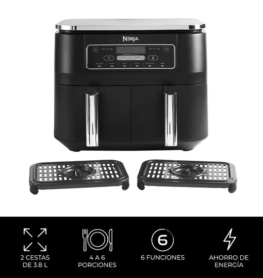 Freidora de Aire doble Ninja 6 en 1 de 7.6L