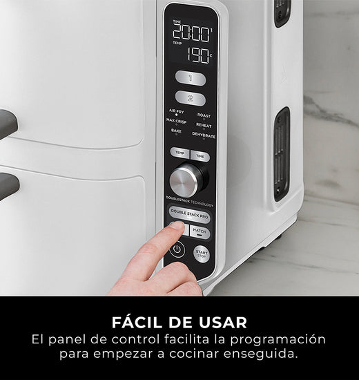 Freidora de Aire Vertical Double Stack XL 9.5L Blanca Ninja