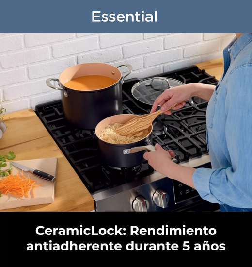 Batería de Cocina 12 Piezas Antiadherente CeramicLock Ninja