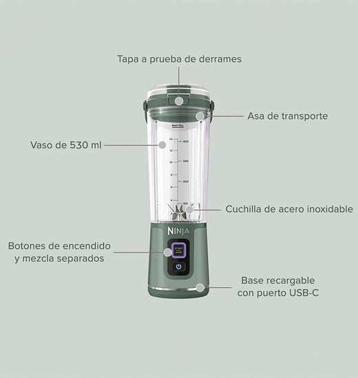 Licuadora Individual inalámbrica Ninja Blast Esmerald