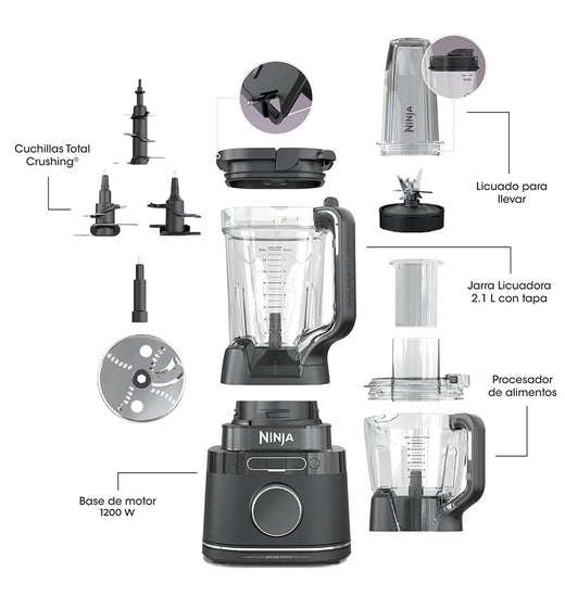 Licuadora y Procesadora 3 en 1 Detect Power Pro Blendsense Ninja