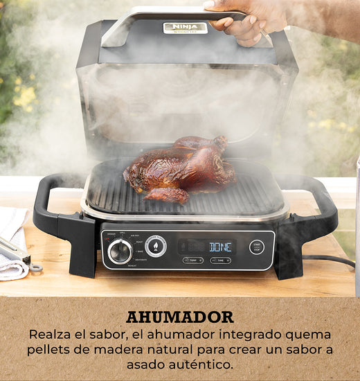 Parrilla eléctrica con Ahumador Ninja Woodfire