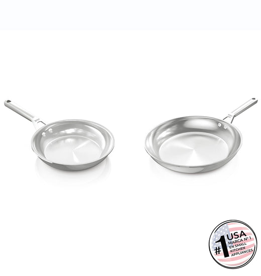 Set de 2 Sartenes de Acero Inoxidable Ninja EverClad (24 cm y 28 cm)