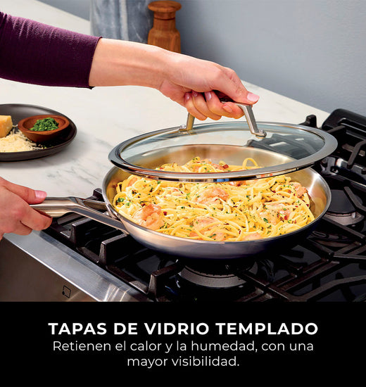 Batería de Cocina 5 Piezas Acero Inoxidable Ninja EverClad