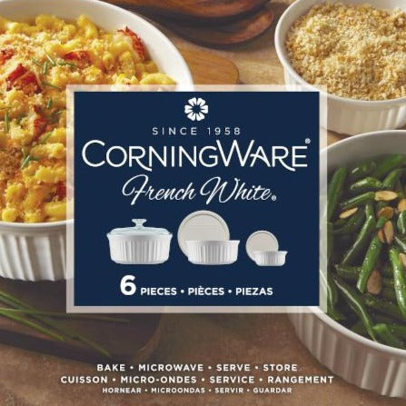 Set Fuentes Circulares Corningware 6 piezas French White