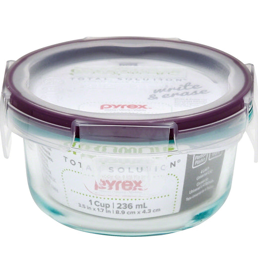 Contenedor circular de vidrio Total Solution Glass 236 ml Snapware by Pyrex