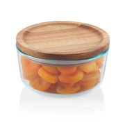 Fuente redonda con tapa de madera Pyrex 946 ml