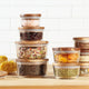 Set de 2 contenedores redondos Wooden Storage Pyrex