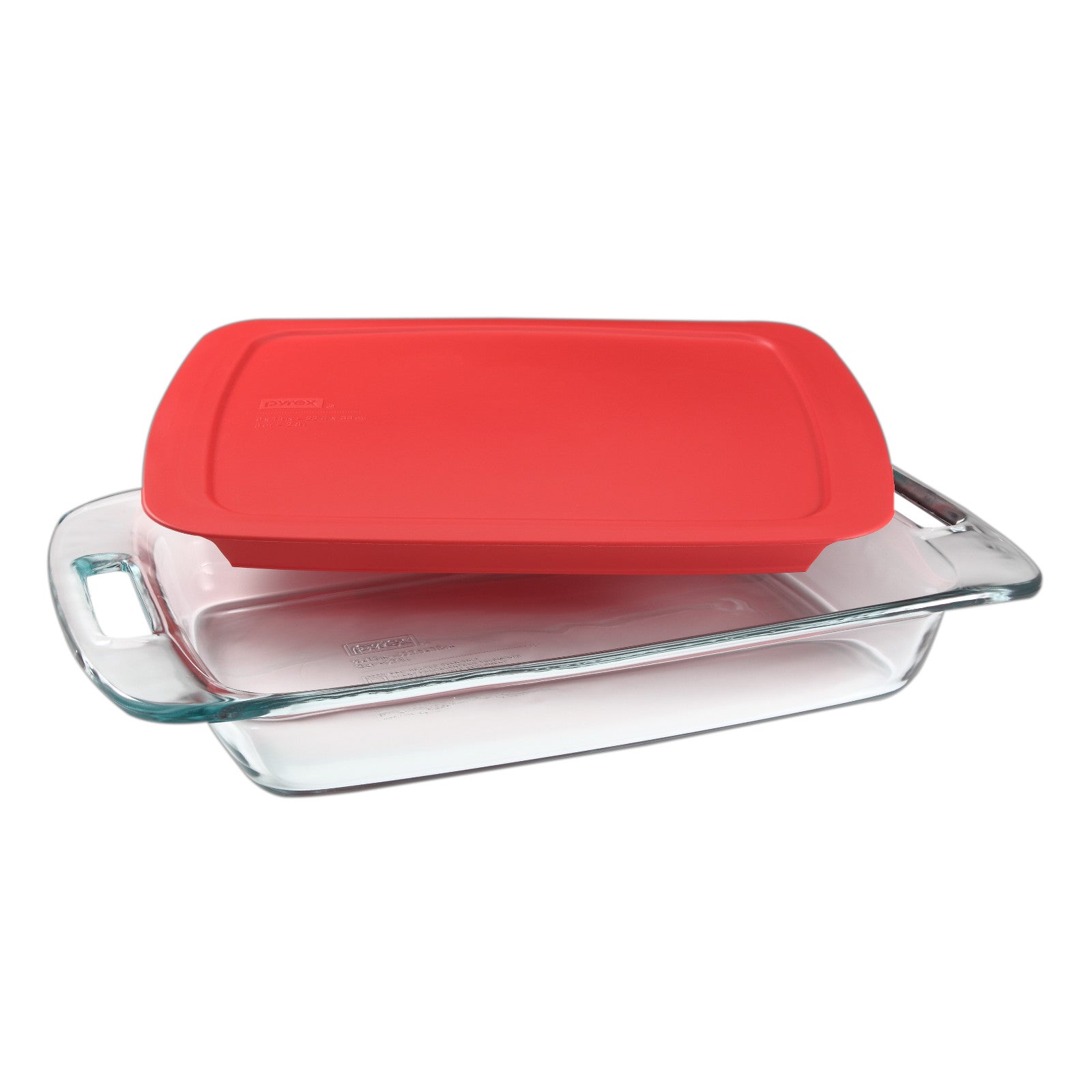 Fuente rectangular de vidrio con tapa Easy-Grab Pyrex 1.9 litros